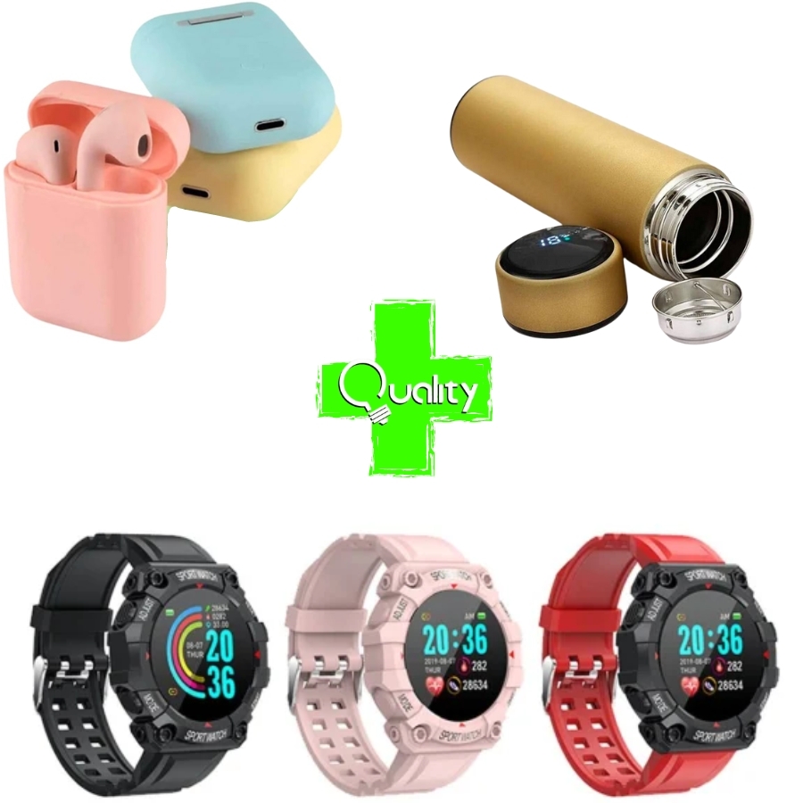 Reloj FD68+Termo Pantalla+Audifonos I12